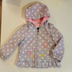 LONDON FOG Raincoat, Fleece Lined, Toddler 18m generous fit, polkadot, flowers
